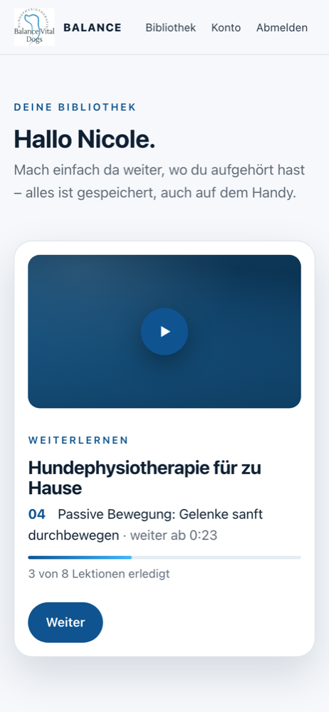 Dieselbe Bibliothek auf dem Handy